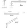 Ekena Millwork Embrey Steel Bracket, Hammered White 2"W x 20"D x 6 1/2"H BKTM02X20X06EBHWH